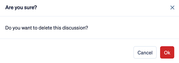 Discussion delete are you sure