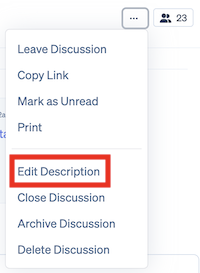 Discussion edit menu