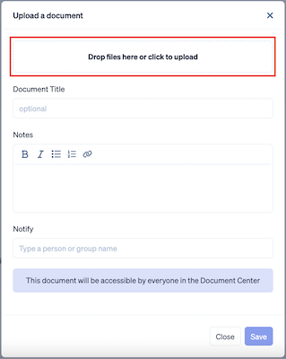 Documents — Upload to Document Center 4