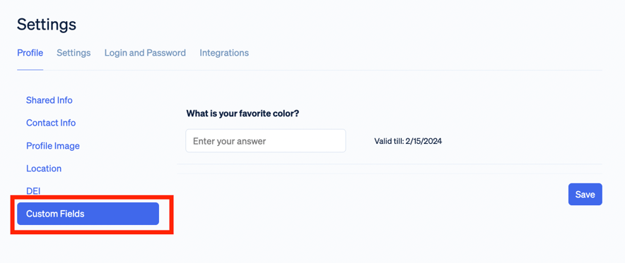 Edit User Settings