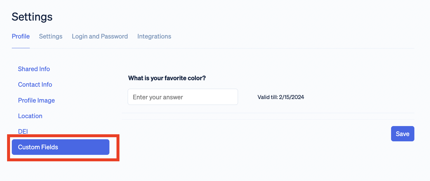 Edit User Settings