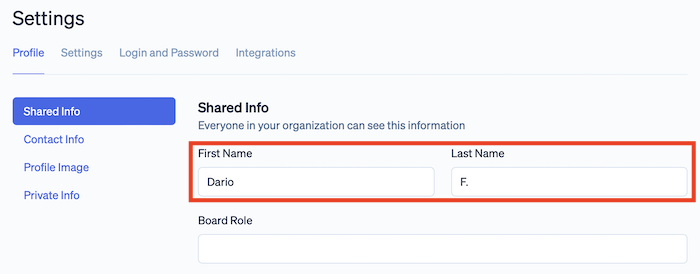 Edit User Settings
