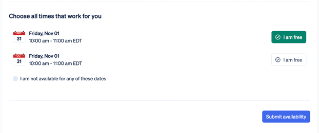 submit availability scheduling poll