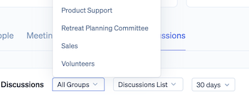 discussion report group filter