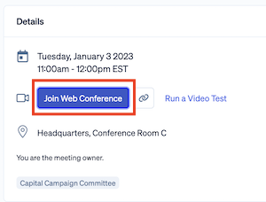 join web conference meeting page