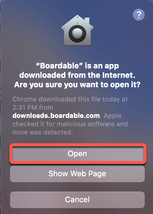 Open Installable Boardable File Screenshot