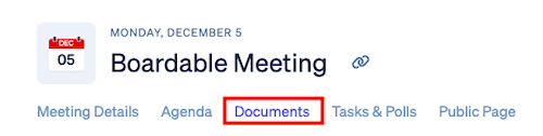 documents in meeting